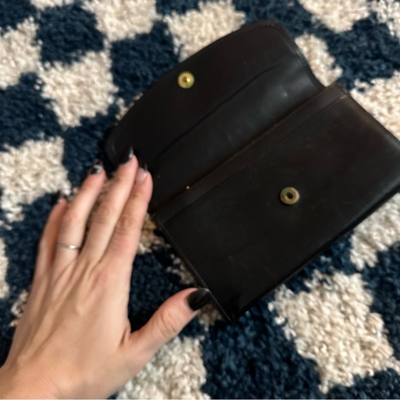 Vintage Coach Water Buffalo Leather envelope long wallet, Black - Picture 2 of 7